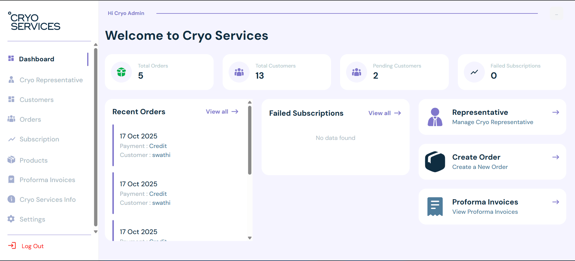 Cryo Hospital Ordering & Subscription System - Image 1